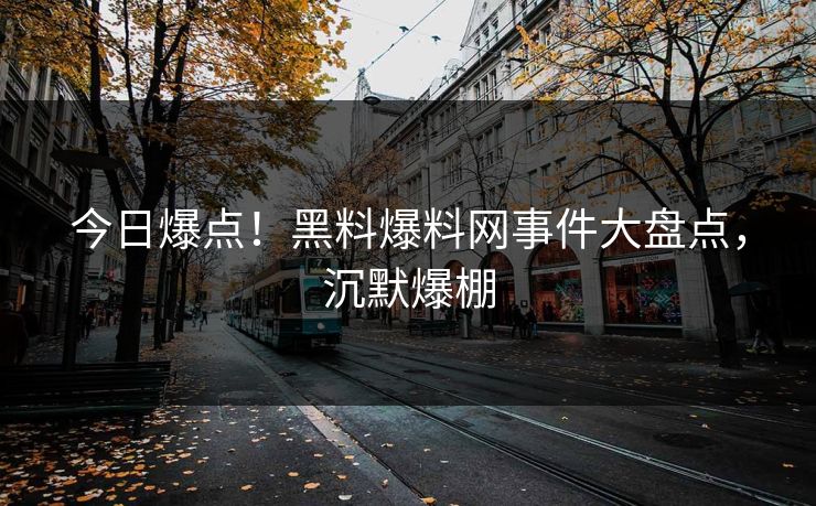 今日爆点！黑料爆料网事件大盘点，沉默爆棚