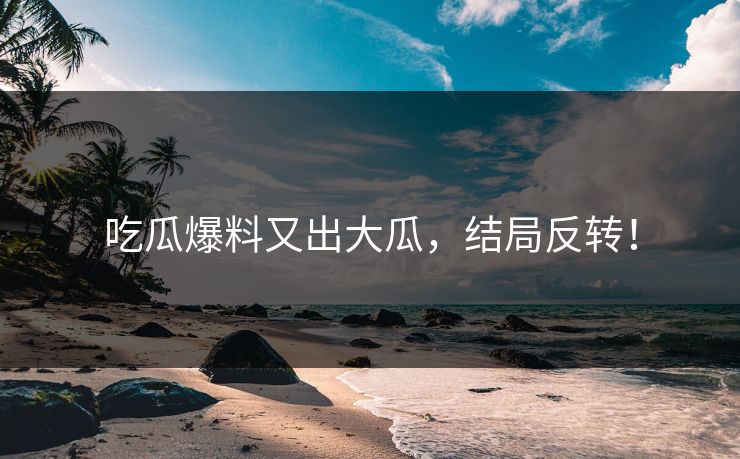 吃瓜爆料又出大瓜，结局反转！