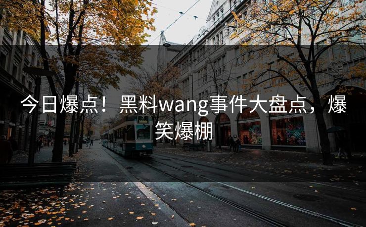 今日爆点！黑料wang事件大盘点，爆笑爆棚