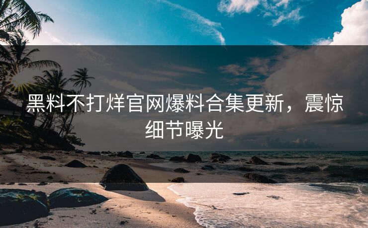 黑料不打烊官网爆料合集更新，震惊细节曝光