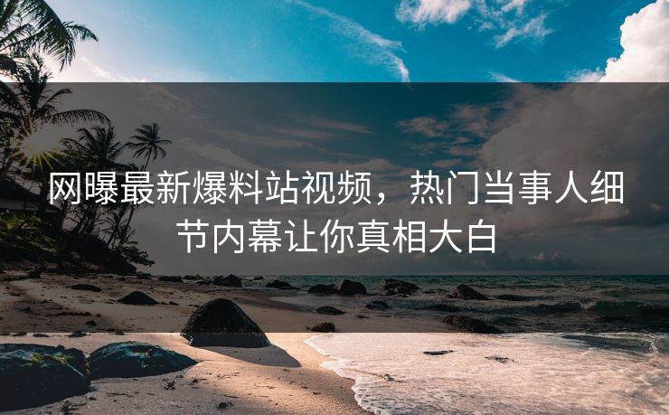 网曝最新爆料站视频，热门当事人细节内幕让你真相大白